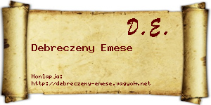 Debreczeny Emese névjegykártya