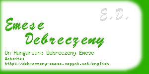 emese debreczeny business card